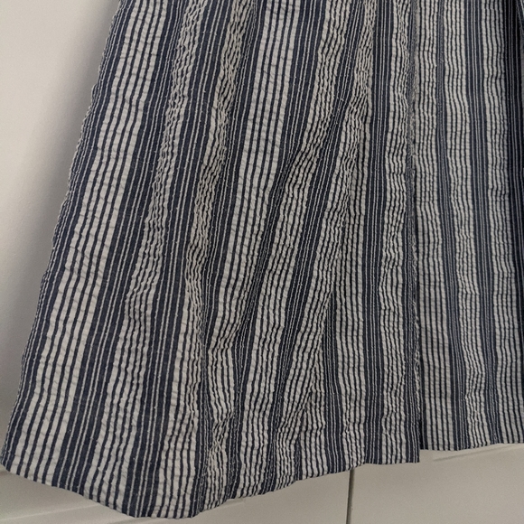 White House Black Market White and Blue Striped Sundress with Pockets - Sz. 0 - Picture 5 of 12